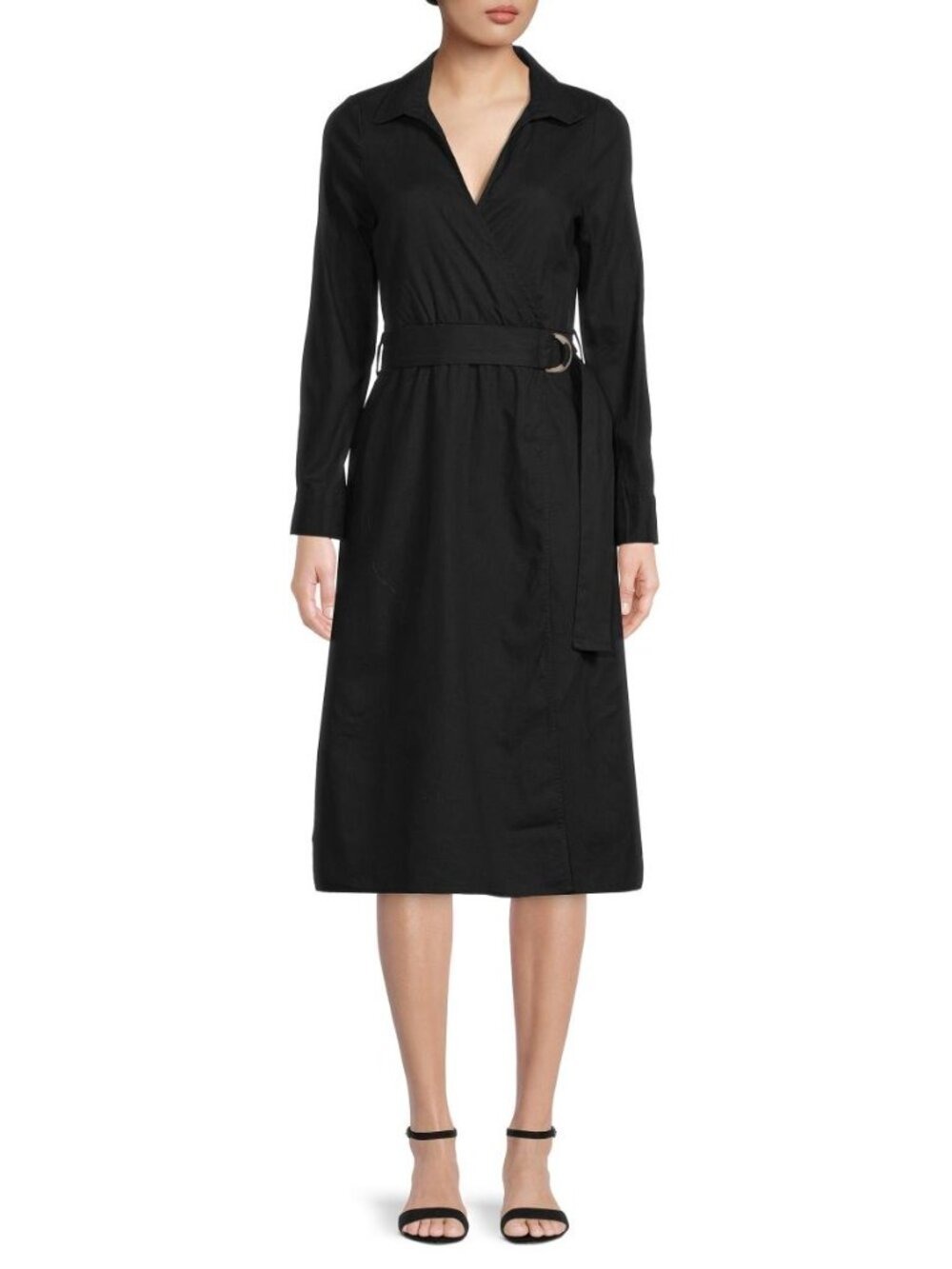 NWT Sak's Fifth Avenue Linen Long Sleeve Belted Dress size S